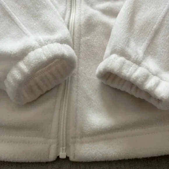 Columbia Full Zip Up Jacket Fleece Women Small White Pockets Outdoor Lightweight - Picture 7 of 11